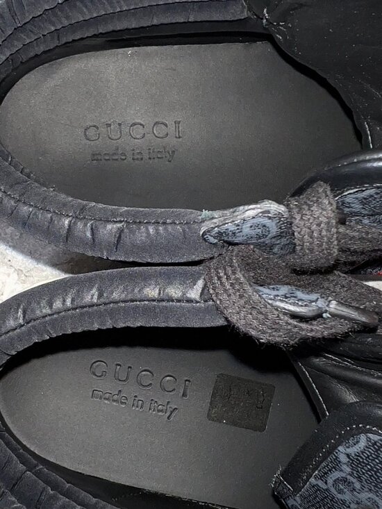 GUCCI Ace Web Supreme GG Monogram Sneakers Gray Leather 8.5 G or 9 US 42.5 EUR main image 5